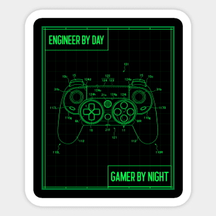 Engineer by Day Gamer by Night Sticker